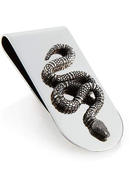 gucci metal tag leather money clip wallet|Gucci money clip snake.